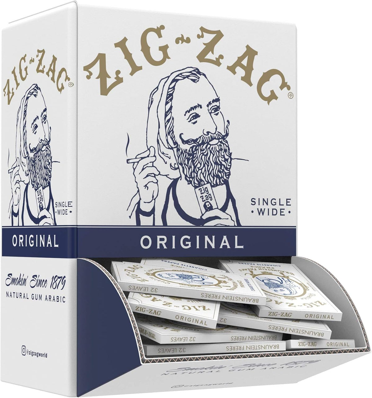 Zig Zag Original White Rolling Papers - 70mm, 48 Booklets (32 Sheets Each) - Premium Slow Burn & Consistent Seal