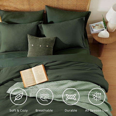 Twin XL Comforter Set- 5 Pieces Prewashed Bed in a Bag Twin Bedding Sets