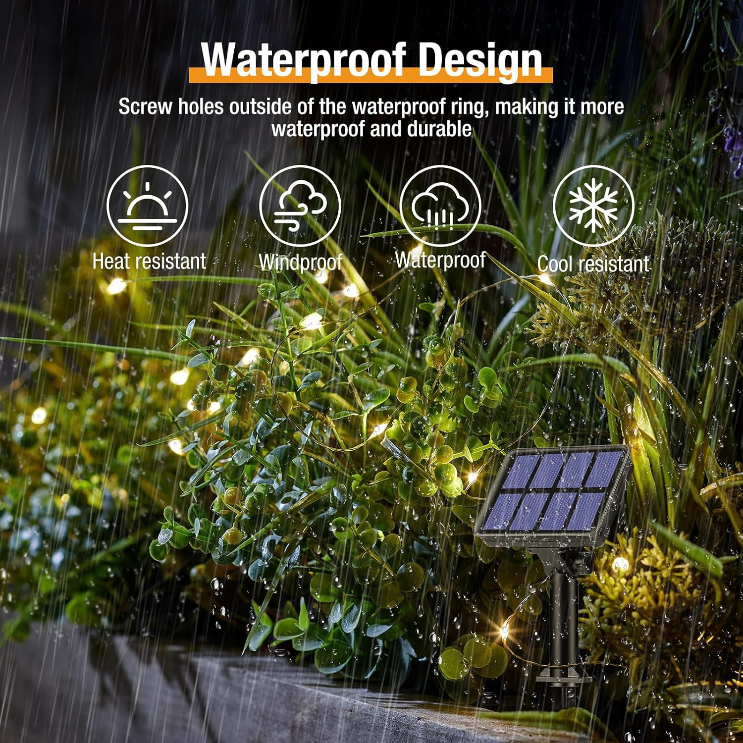 btfarm 4 Pack Solar String Lights Outdoor, Total 132FT 320LED Fairy Lights