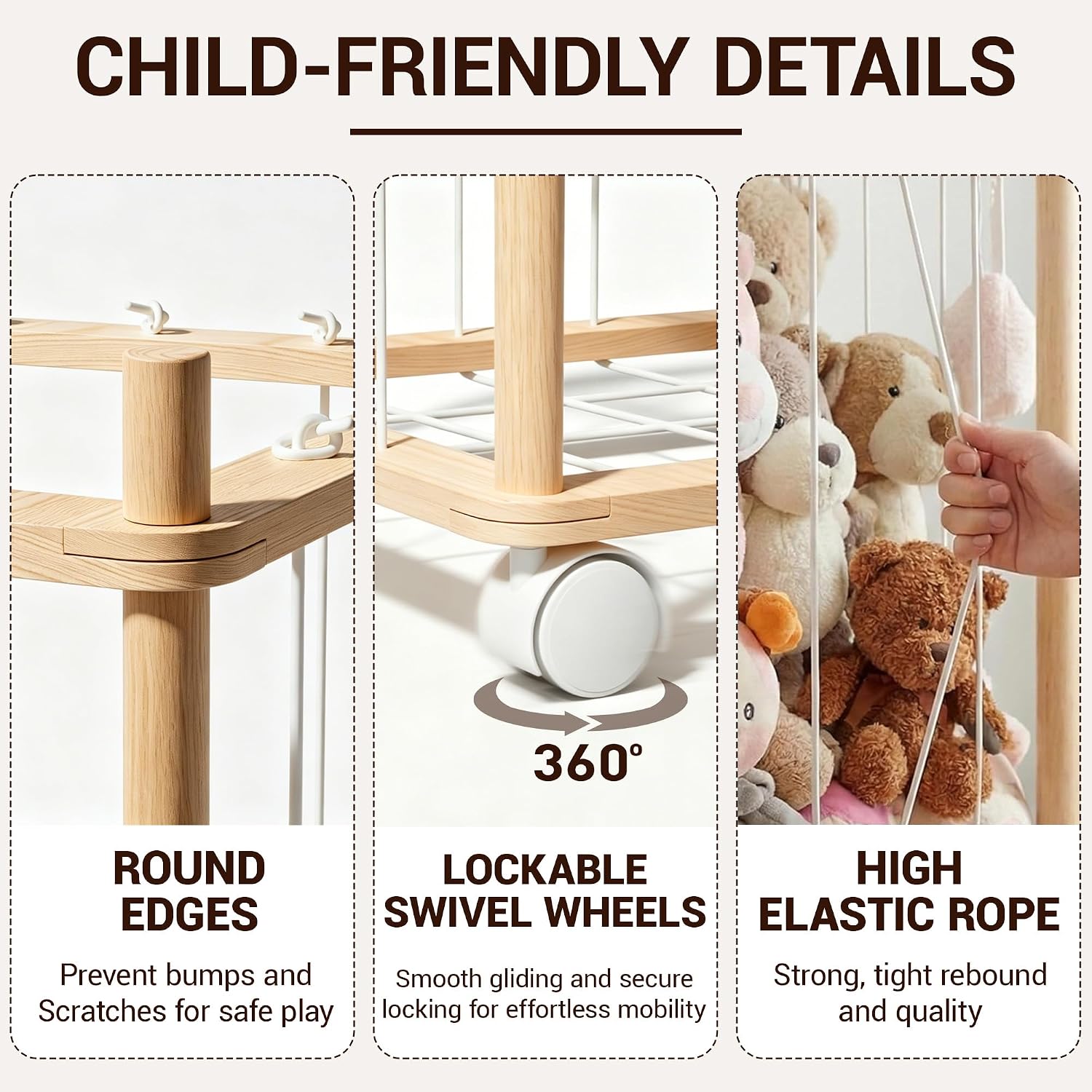 KiddoCood Kids Large Stuffed Animal Storage & Plush Toy Organizer, 54.5" H