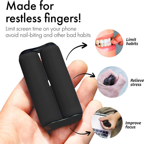 ONO Roller - Handheld Fidget Toy for Adults | Help Relieve Stress, Anxiety, Tension | Promotes Focus, Clarity | Compact, Portable Design (Black, Junior Size - ABS Plastic)