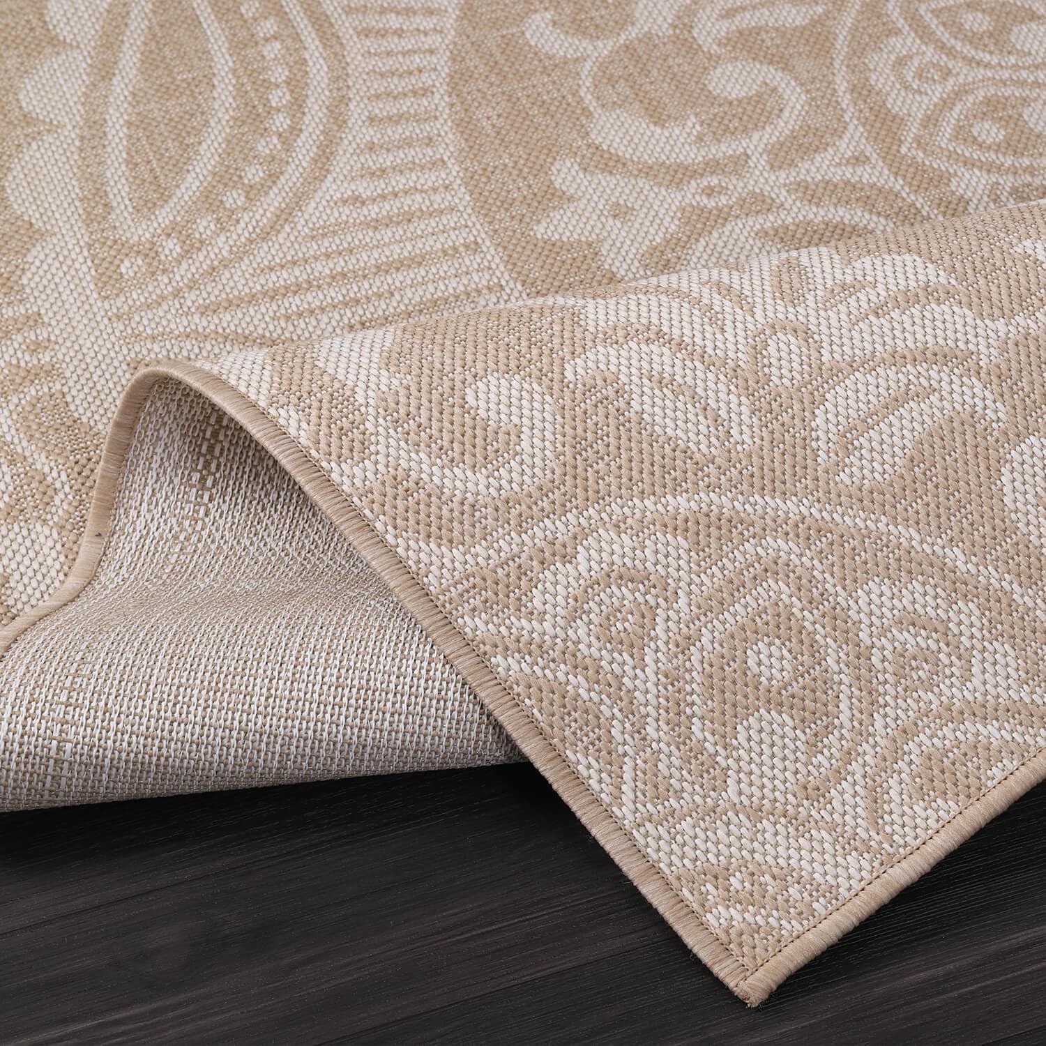 Luul Home Medallion Outdoor Rug 8x10 Washable Outside Carpet for Indoor Patio Porch Waterproof Easy Cleaning Non Shedding Area Rugs Beige 8 x 10