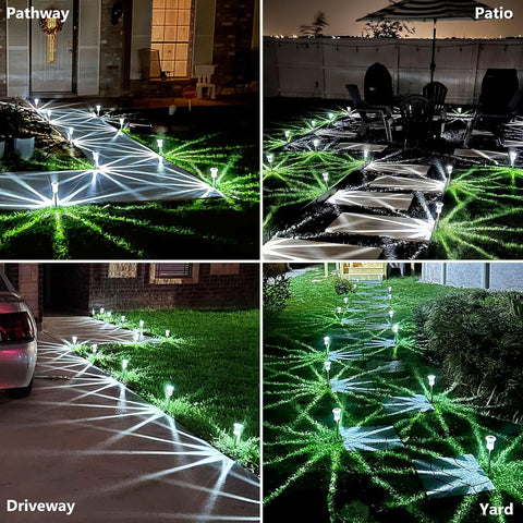 15 Pack Solar Pathway Lights Outdoor Waterproof, Cool White LED