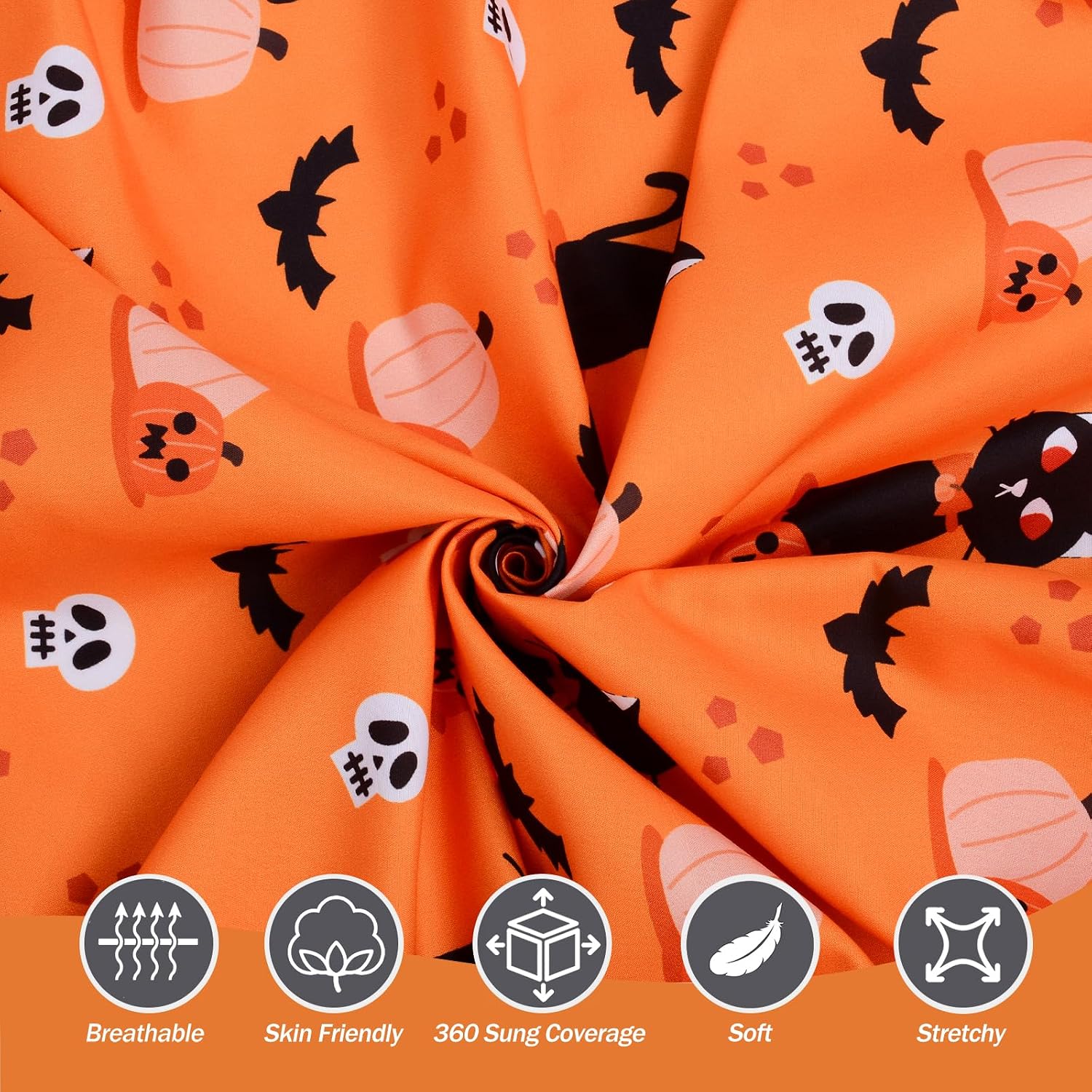 Cloele Halloween Crib Sheet,Pumpkins Cats,Baby Nursery Sheet,52x28in