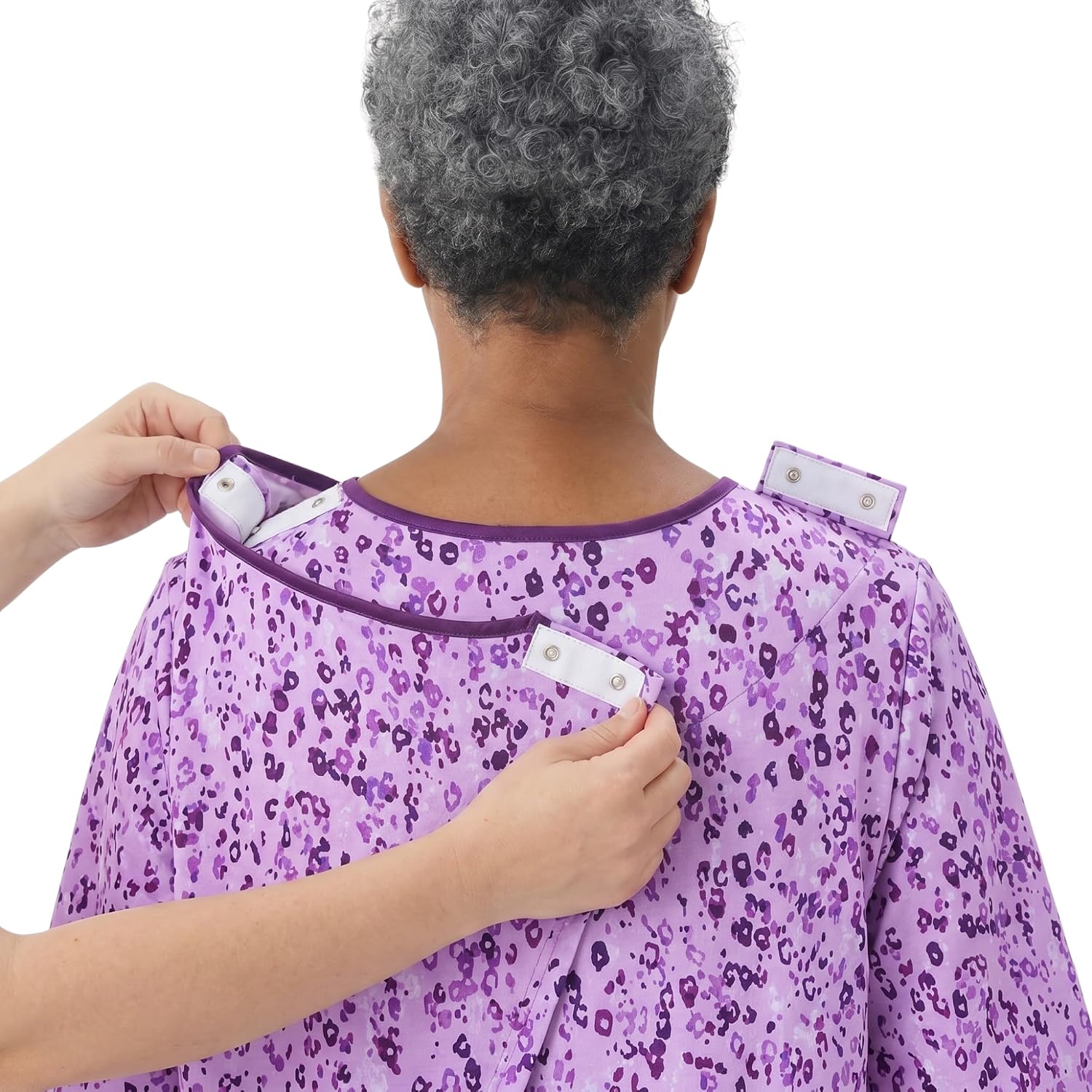 Silverts Women's Adaptive Open Back Gown, Assisted Dressing Nightgown