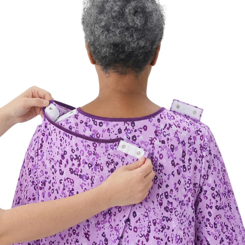 Silverts Women's Adaptive Open Back Gown, Assisted Dressing Nightgown
