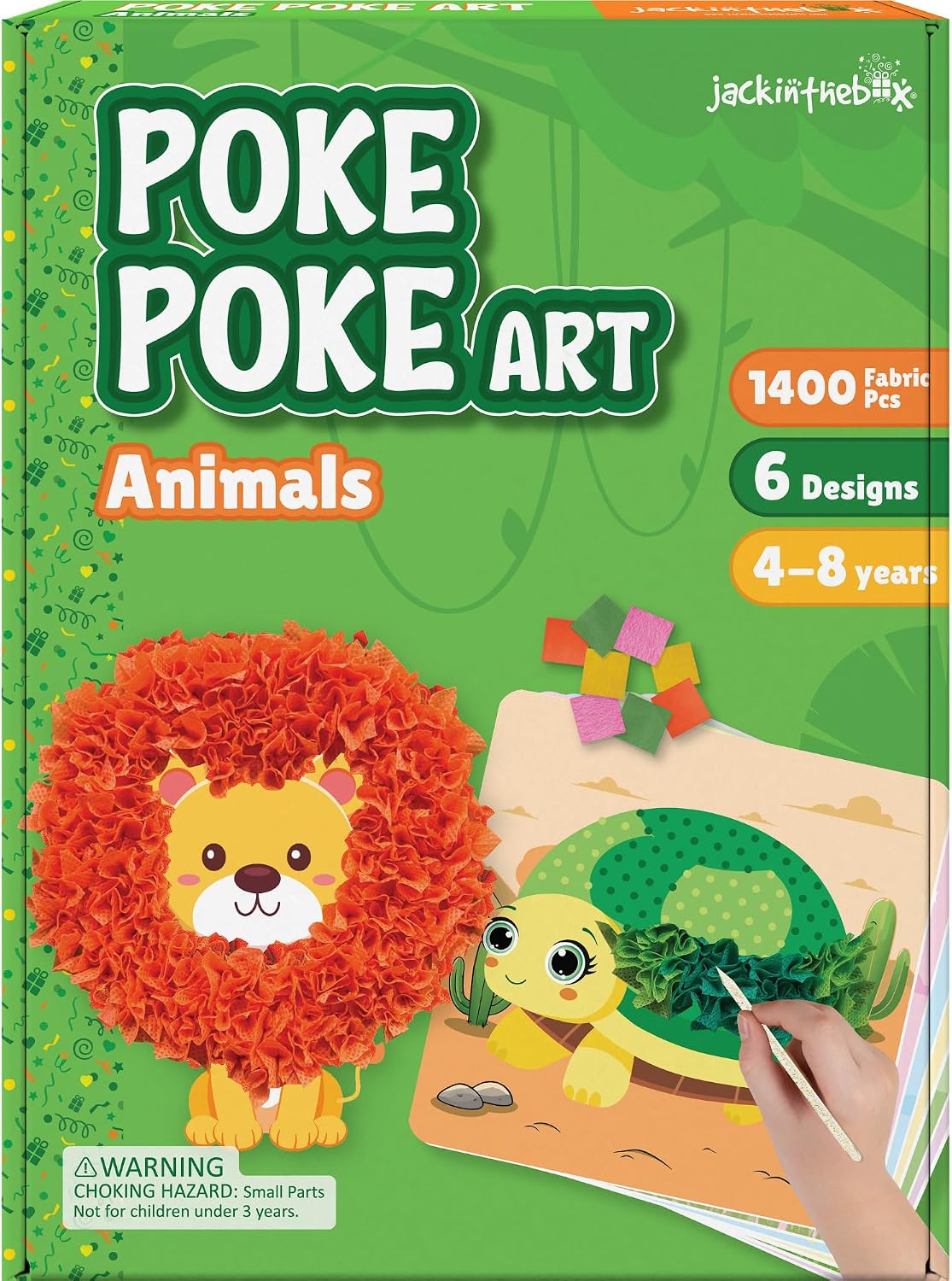 jackinthebox Poke Art Animals Crafts Kits for Kids, Boys & Girls, Ages 4-8