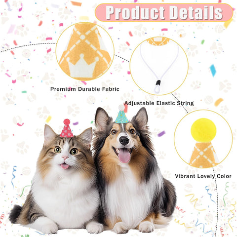 CANREVEL Mini Party Hats for Stuffed Animals Headwear, Birthday Hats