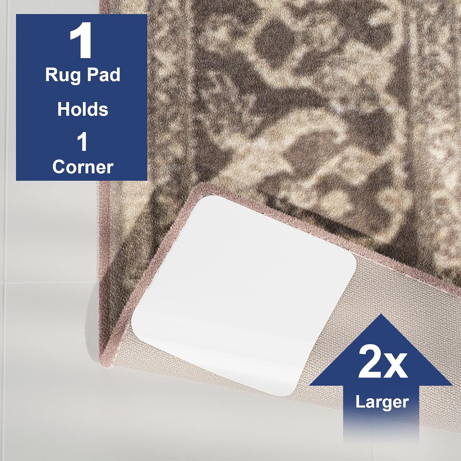 Home Techpro 12 PCS Rug Tape, Gripper for Rug for Hardwood Floors, Double Sided Reusable Under Rug Carpet Tape Stickers, Rug Anti Slip Grips for Area Rugs, Non Slip Rug Pads