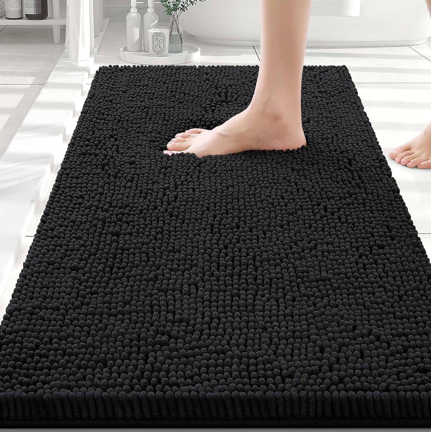 Smiry Bathroom Rugs 30X20, Luxury Chenille Extra Soft Absorbent Bath Mat