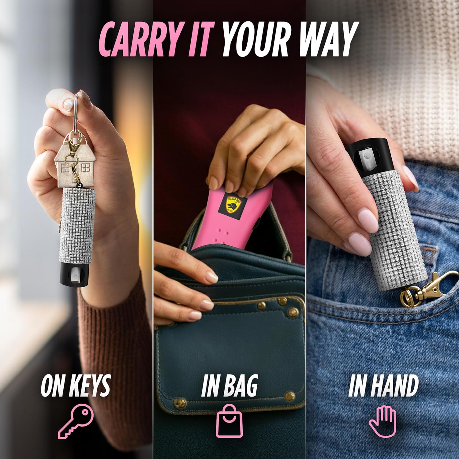 Guard Dog Security Pepper Spray and Stun Gun Flashlight, Rechargeable, Self-Defense Keychain for Women, Pepper Spray Stun Gun Combo, Personal Security Value Set, Rechargeable Flashlight