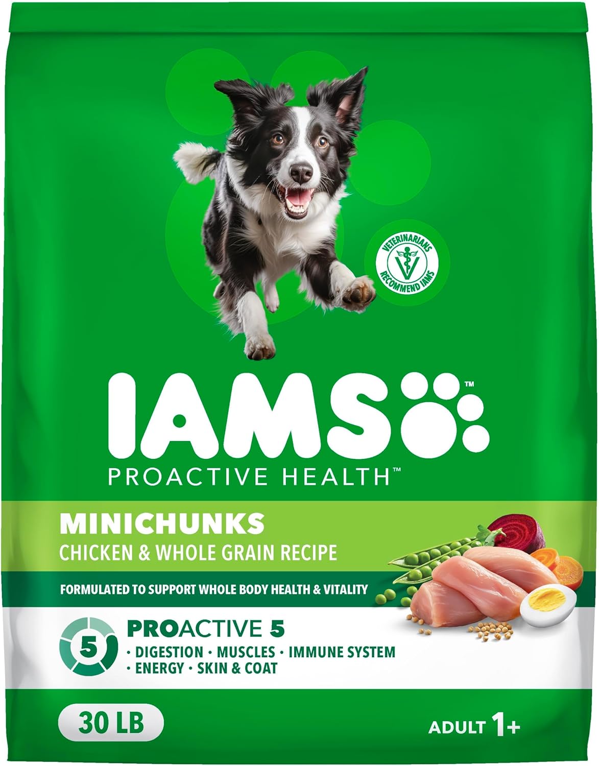 IAMS Proactive Health Adult Minichunks Dry Dog Food, Chicken, 30 lb