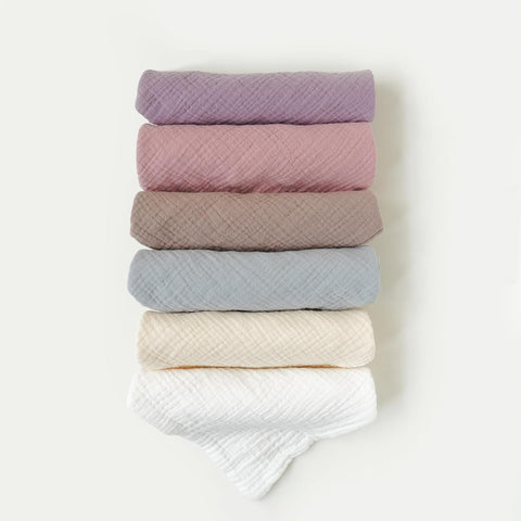 Konssy 6 Pack Muslin Baby Washcloths, 100% Cotton Wash Cloth Set