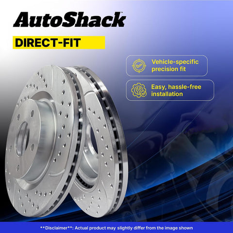 AutoShack Front Zinc Coated Rotors 10.87" (276 mm) for Chevy Cruze 2019