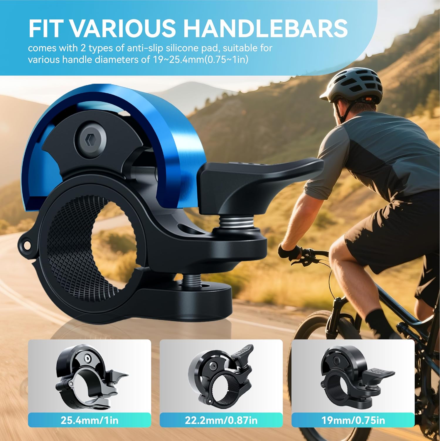 Greallthy Loud Bike Bell for Adults Kids Fit 0.75-1in Handlebar