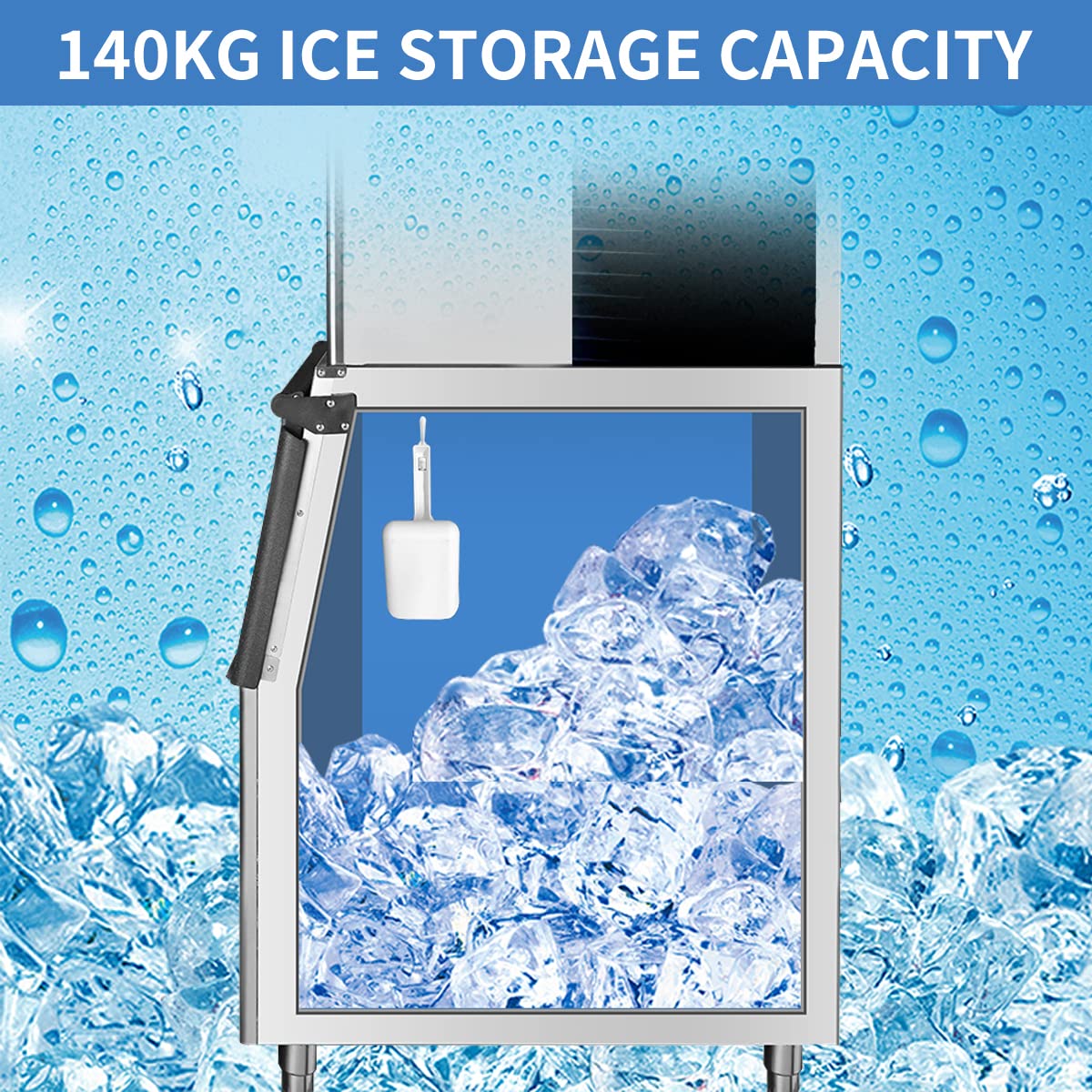 Commercial Ice Maker Machine 700Lbs/24H, 440Lbs Storage Bin, 342 Clear Ice Cubes in 8-15 Mins, Stainless Steel Commercial Ice Machine with Auto Cleaning for Restaurant Bar Cafe Hotel