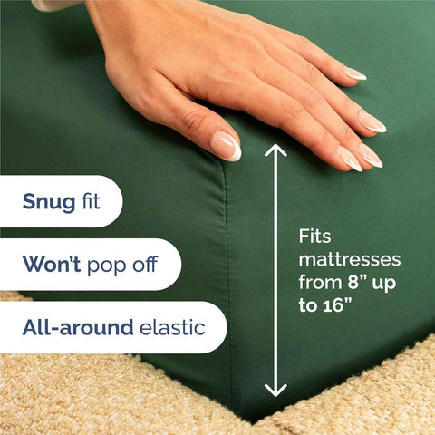 King Size 4 Piece Sheet Set - Breathable & Cooling Sheets - Emerald Green