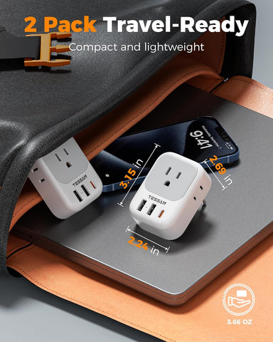 TESSAN Italy Travel Plug Adapter, Type L Plug 2 Pack