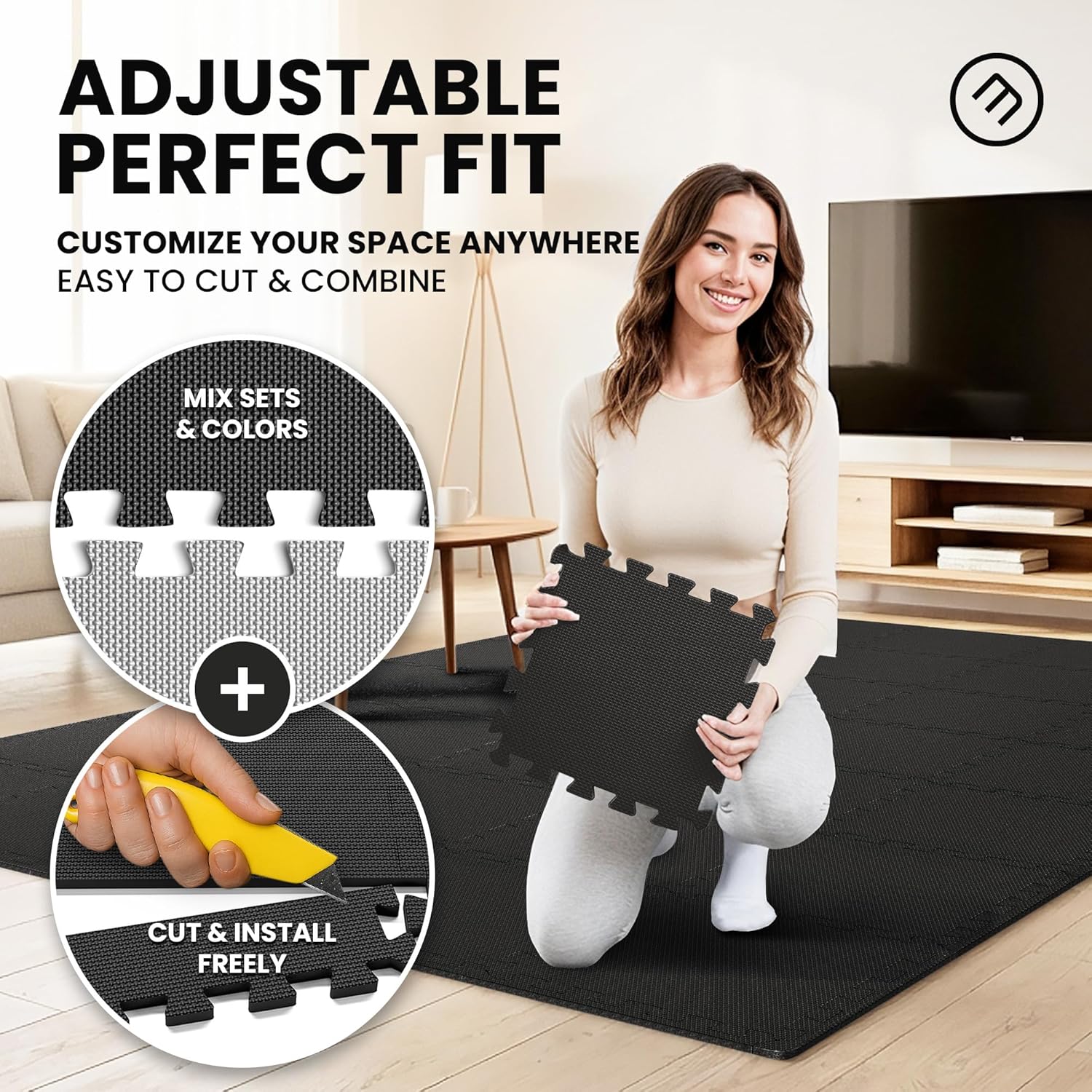 bemaxx Gym Mats Set - EVA Interlocking Foam Floor Tiles Workout Mat Puzzle