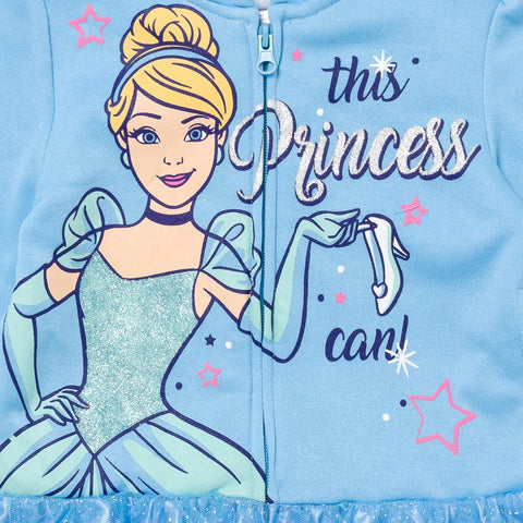 Disney Girls' Zip-Up Hooded Sweatshirt for Baby & Kids