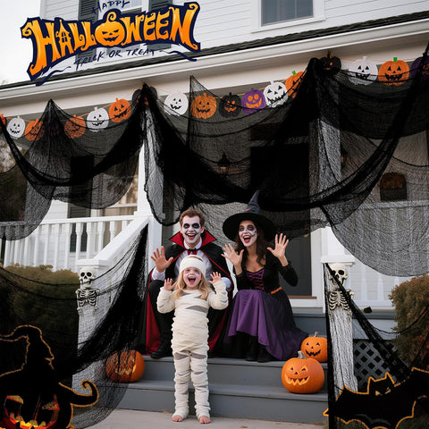 Land Guard Halloween Creepy Cloth Black 200 × 40 Inch Gauze Fabic
