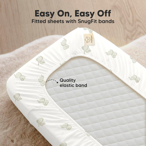 2pk Organic Bassinet Sheets, Compatible with Baby Delight (Elly)