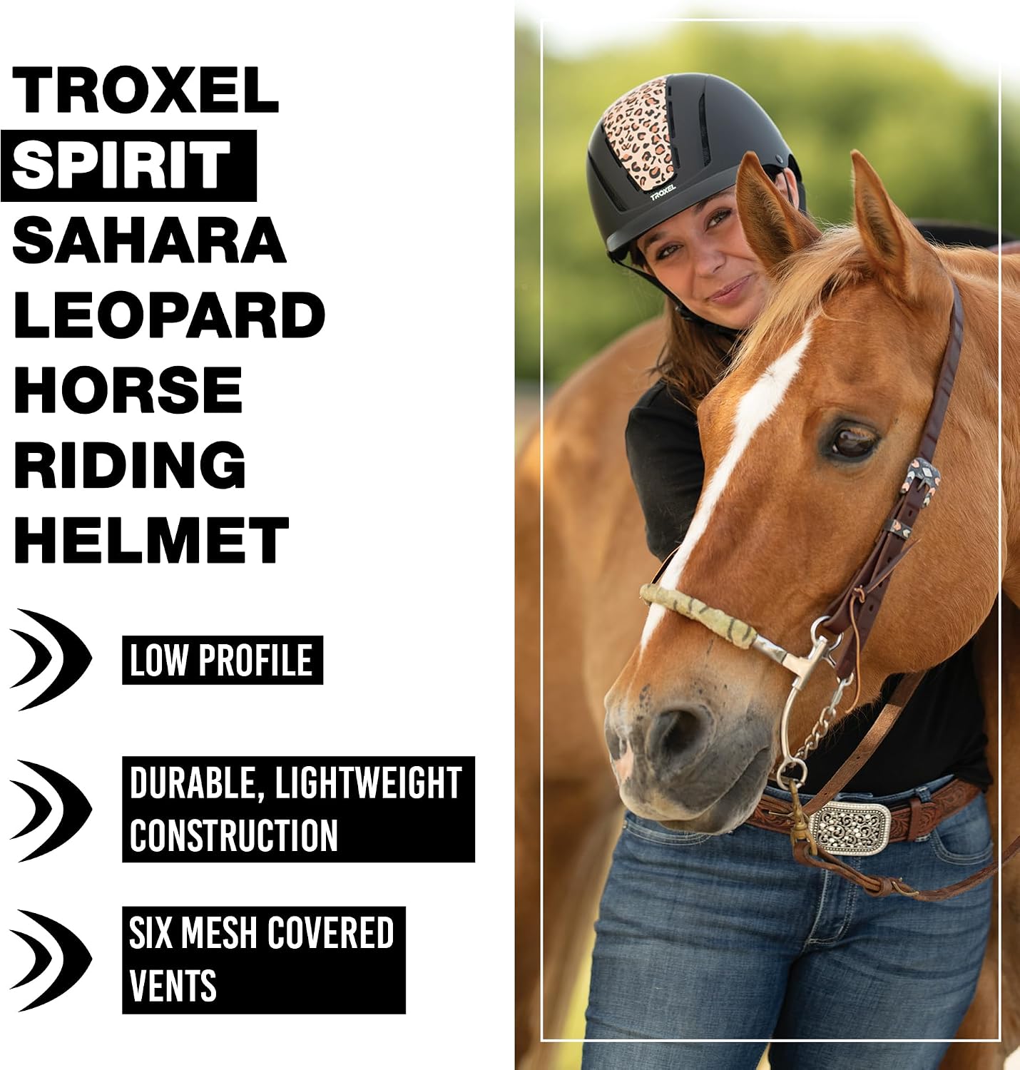Troxel Spirit Duratec Full Coverage Horse Riding Helmet, Adjustable Fit