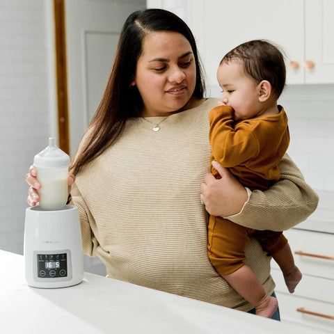 The First Years Gentle Warmth Digital Baby Bottle Warmer - Bottle Warmer for Breastmilk, Baby Formula, and Baby Food - Includes Milk Warmer, Basket, and Cup - White