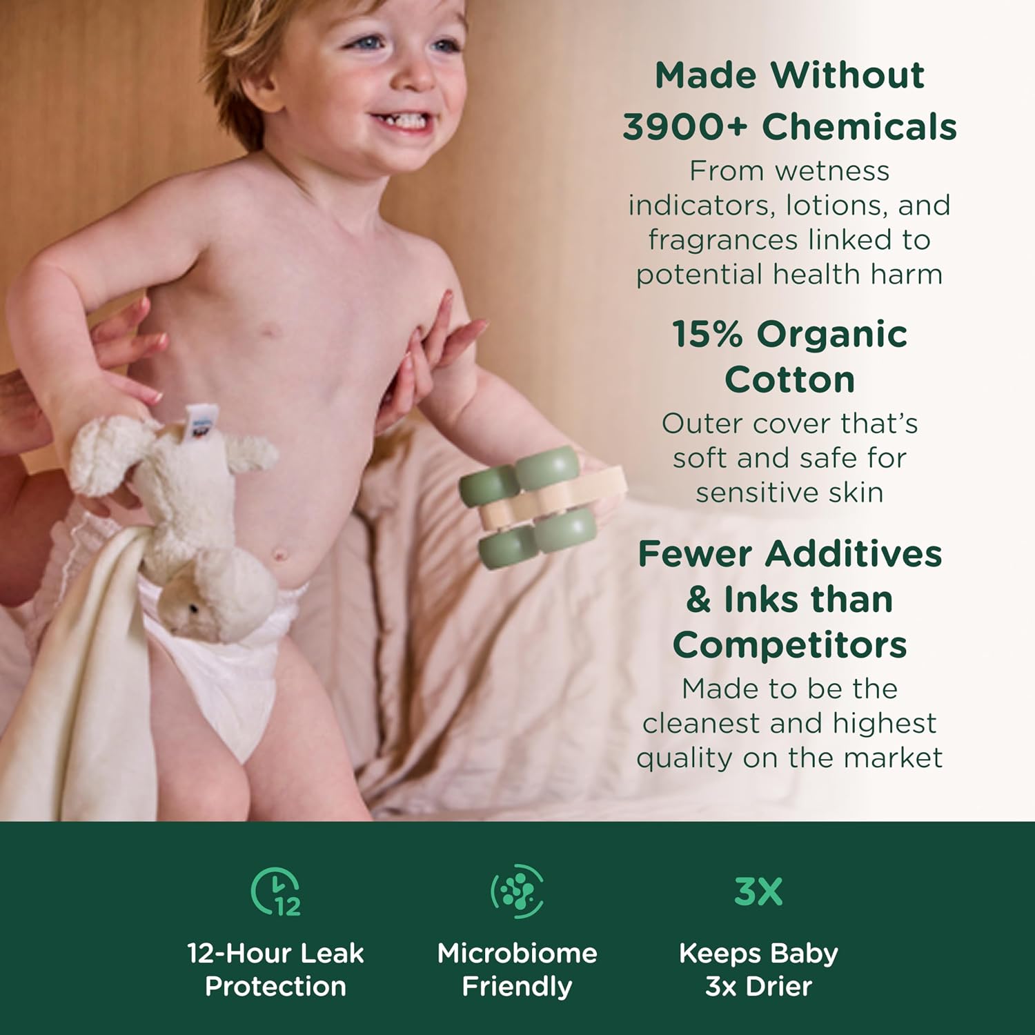 HealthyBaby Non-Toxic Training Pants Toddler Diapers - Size 4, 46 Count