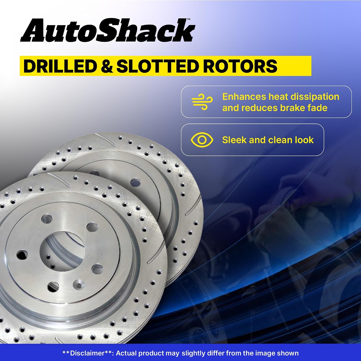 AutoShack Front Zinc Coated Rotors 10.87" (276 mm) for Chevy Cruze 2019