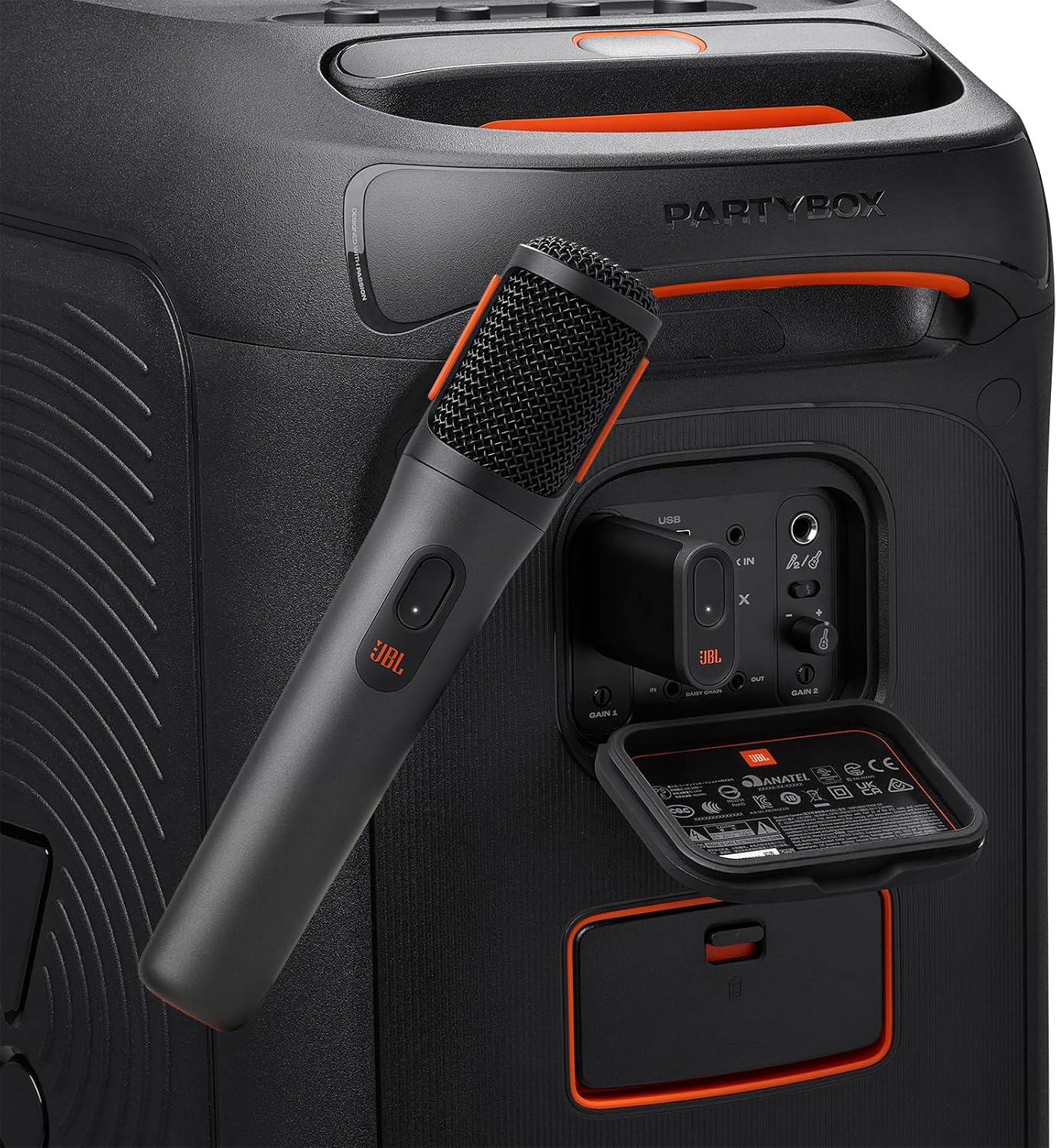 JBL PartyBox Wireless Mic - 2X Digital Wireless Microphones, Rechargeable Battery (20hrs - 700mAh), Clear Voice, Crisp Sound, Stable 2.4GHz Connection, Compatible with All PartyBox Speakers (Black)