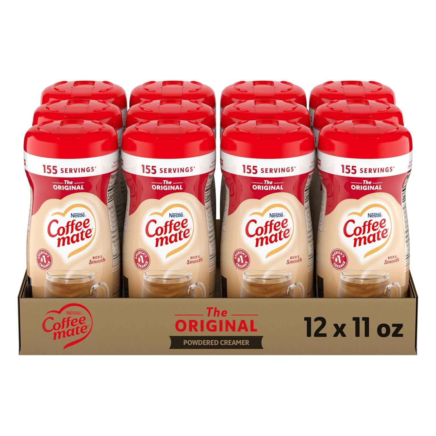 Nestle Coffee mate Coffee Creamer, Original, Powder Creamer, 11 oz Canister (Pack of 12)