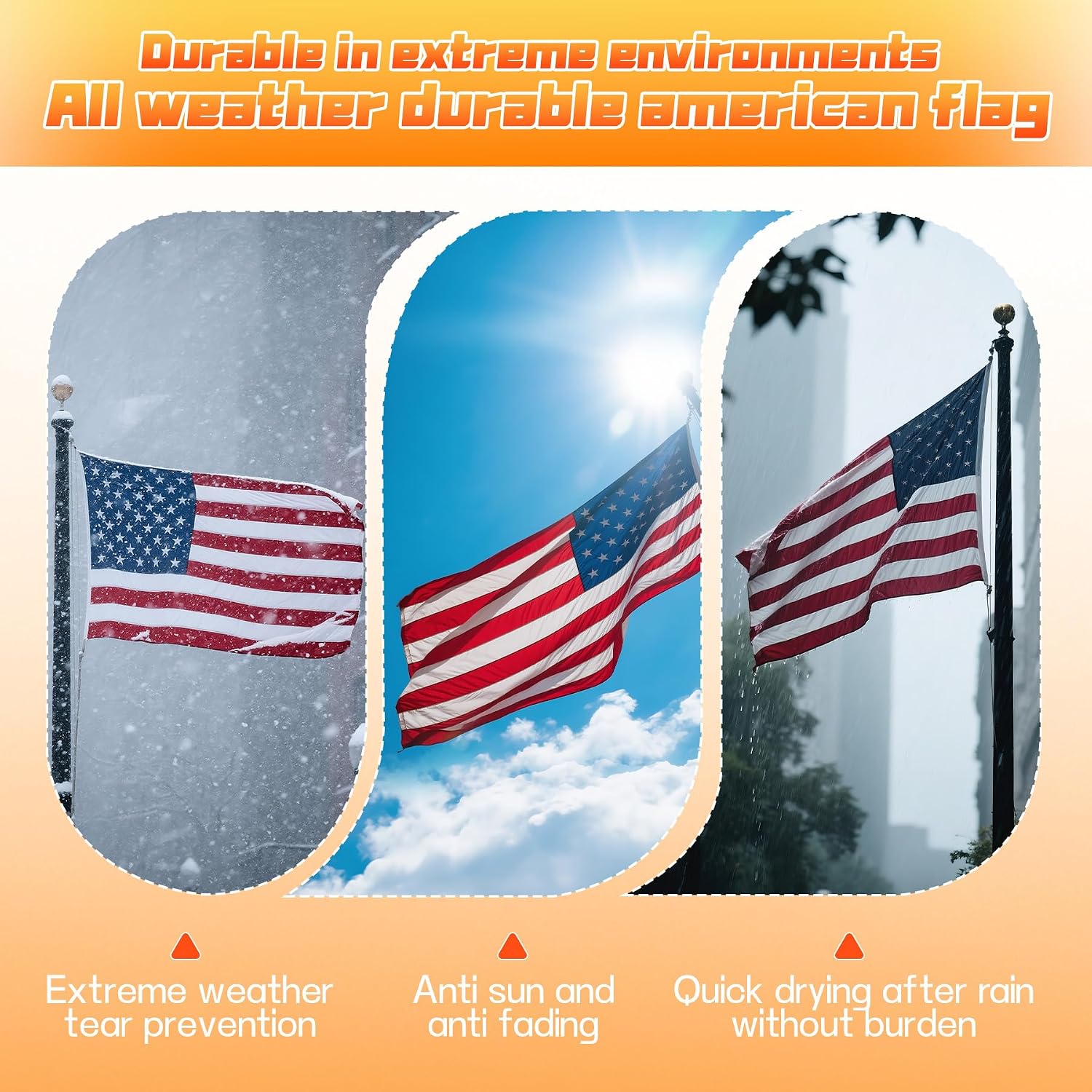 American Flags for Outside 2.5x4Ft,HeavyDuty US Flag Outdoor with High Wind