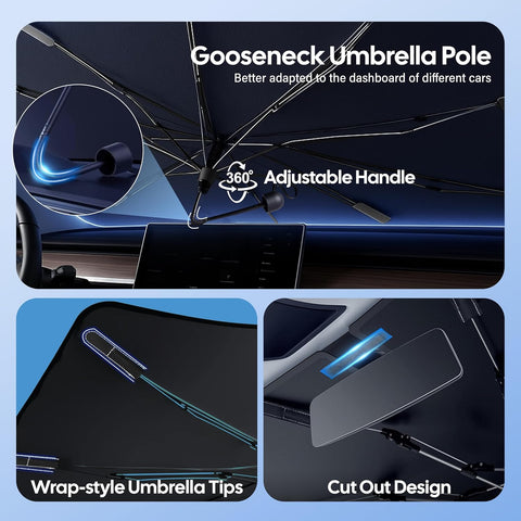 EcoNour Foldable Windshield Sun Shade & Window Tint Fit for 2014-2018 2019 2020 Nissan Rogue Sunshade, Front Car Window Shades Sun Visor, UV Protection, Heat Blocker, Car Accessories
