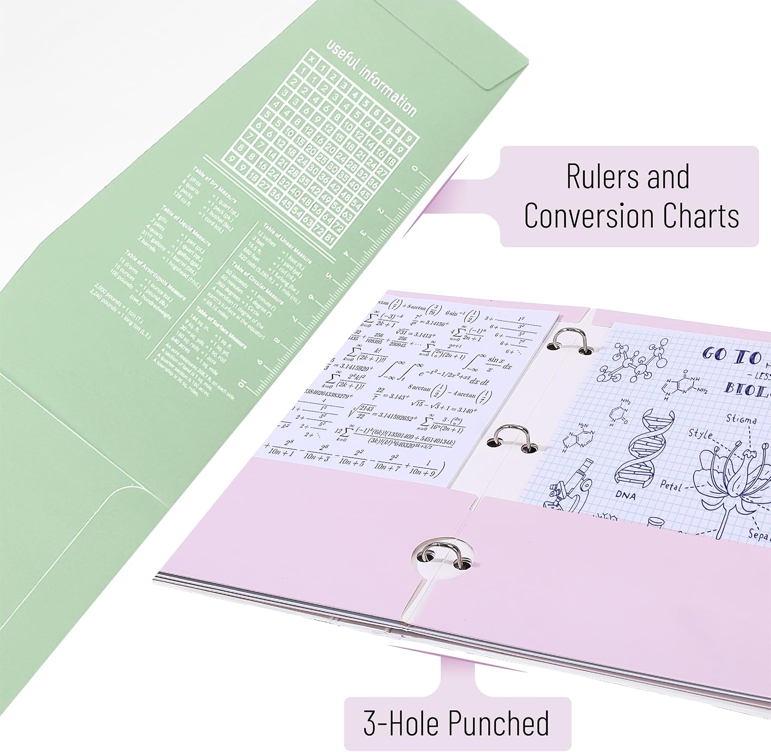 Mr. Pen- 4-Pocket Folders, 4 Pack, 12.5" x 9.5", Pastel Colors | Tear-Resistant Paper Folders with Pockets 3 Holes Punched, High Capacity