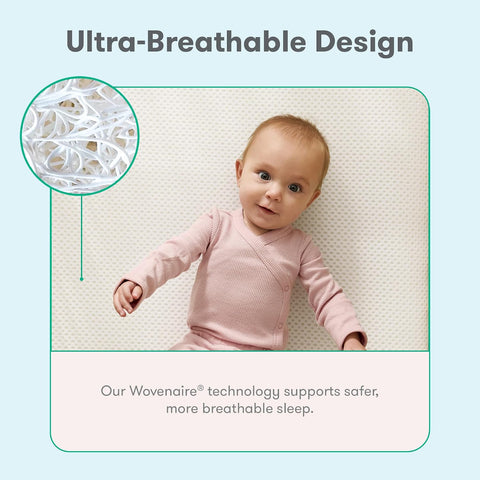 Newton Baby Essential Crib Mattress, Breathable & Washable - White