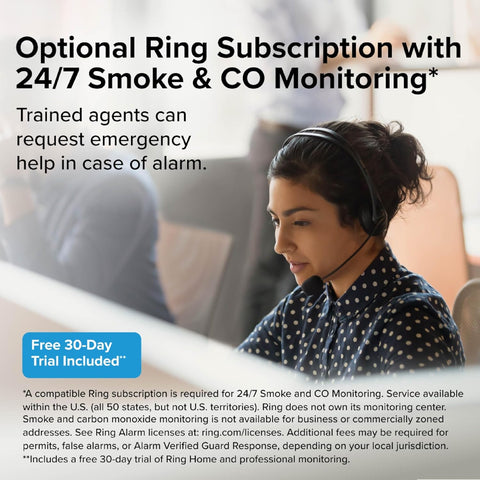 Kidde Smart Smoke & CO Detector with Ring, AA Battery, RGCUDR-RW