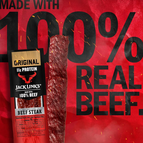 Jack Link’s Premium Cuts Beef Steak, Original, 1 oz., 12 Count – Great Protein Snack 11g of Protein and 1g of Carbs per Serving, Premium Beef