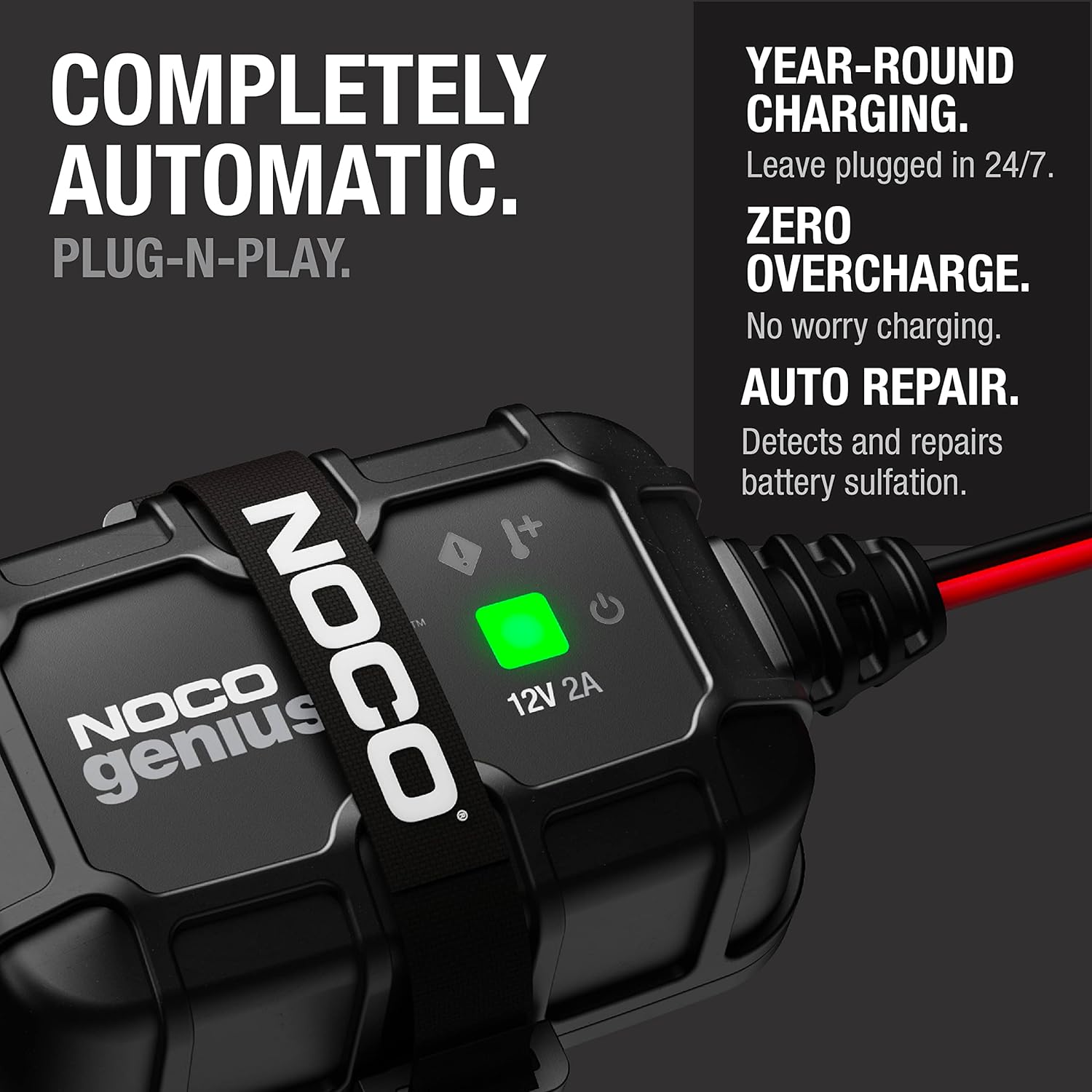 NOCO GENIUS2D 2A 12V Onboard Battery Charger, Trickle Charger & Maintainer