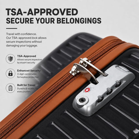 CONCEPTEN Luggage Sets 5 Piece,PP Suitcase Set with Spinner Wheels,TSA Lock