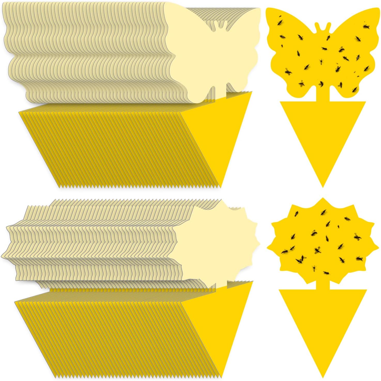 Landisun 96PCS Fruit Fly Traps Sticky Traps Fungus Gnat Traps Insect Bug Traps for Indoor Outdoor Kitchen Plants Whitefly Mosquitos Fungus Gnats Flying Insects