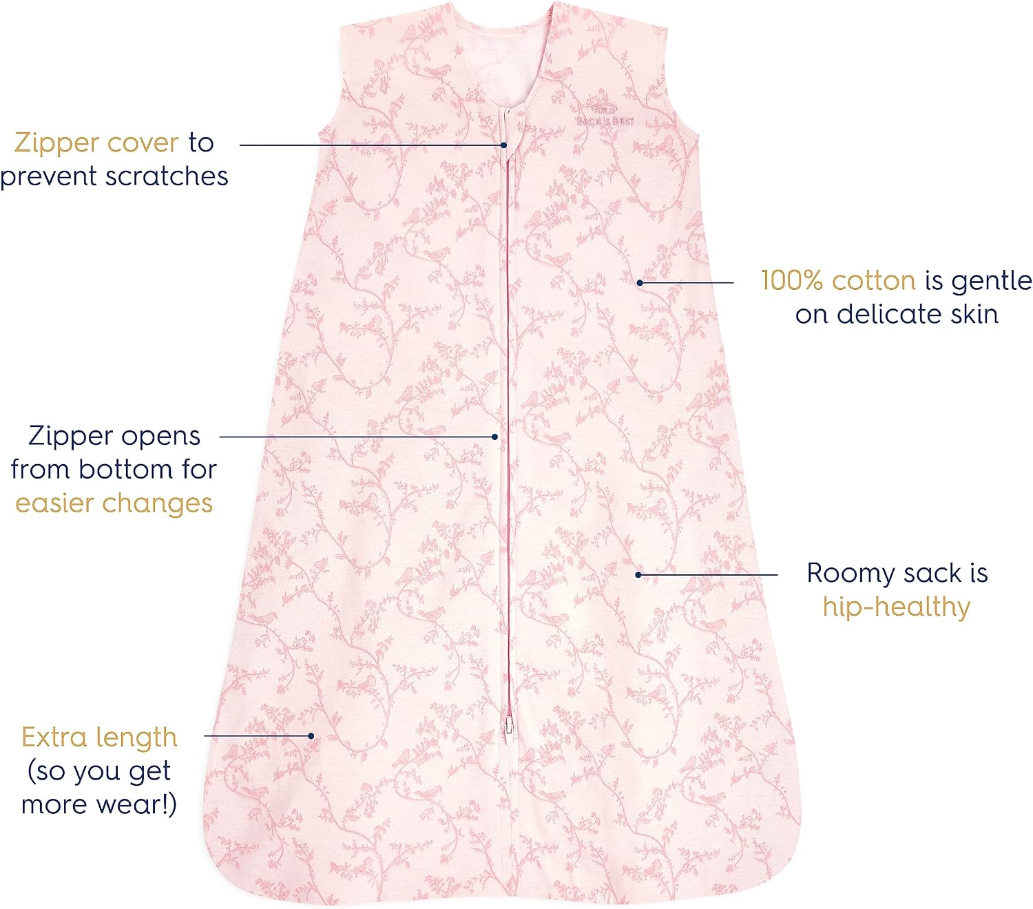 HALO SleepSack, 100% Cotton Wearable Blanket, Swaddle Transition Sleeping Bag, TOG 0.5