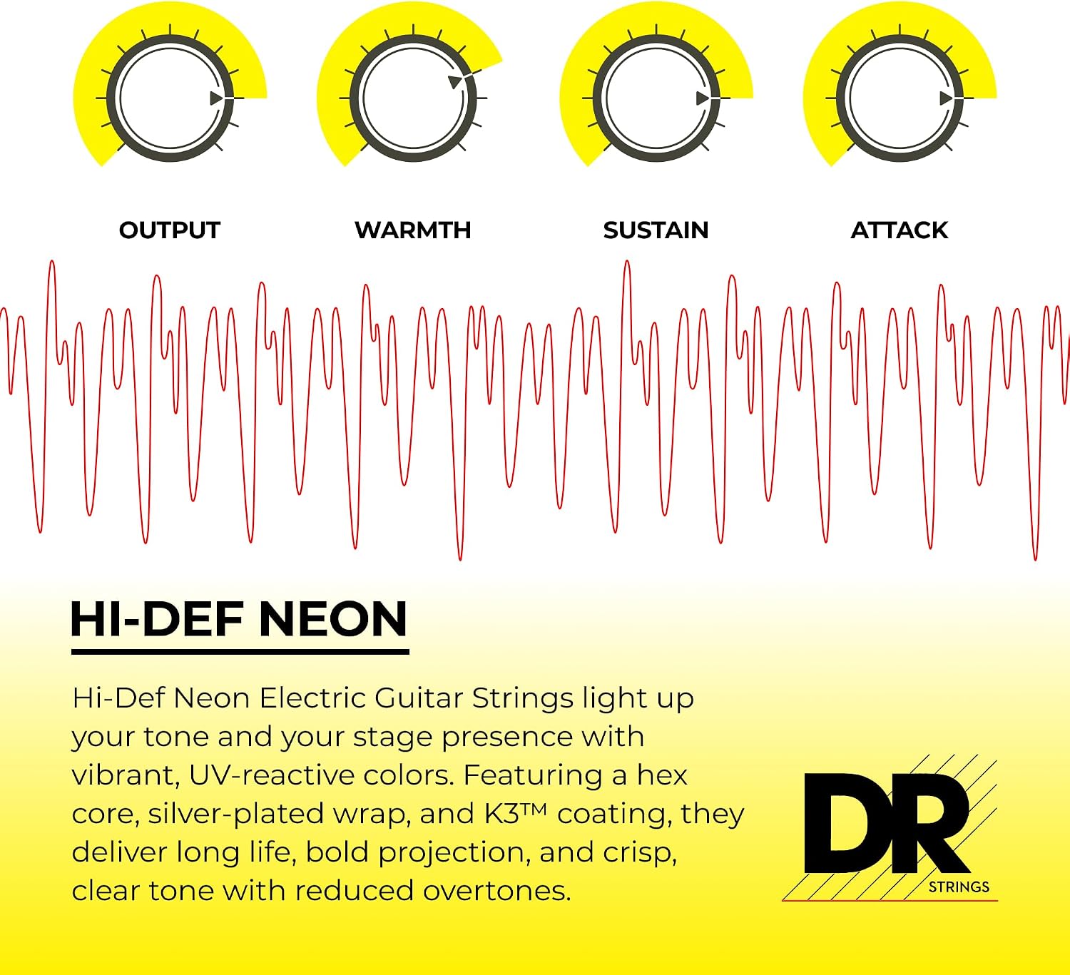 HI-DEF NEON Electric Guitar Strings (Multi-color, 10-46 2pk)