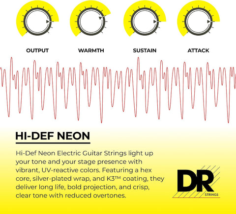 HI-DEF NEON Electric Guitar Strings (Multi-color, 10-46 2pk)