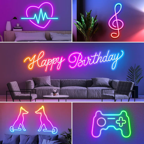 AILBTON 50Ft Neon Rope Lights,Flexible Led Rope Lights Control with App/Remote,Multiple Modes Music Sync Gaming RGB Led Neon Lights for Bedroom Outdoor