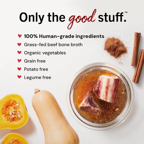 Stella & Chewy's Human-Grade Grass-Fed Beef Bone Broth for Dogs - Joint & Gut Health Liquid Food Topper with Collagen & Turmeric, 16 Fl Oz Resealable Pouch