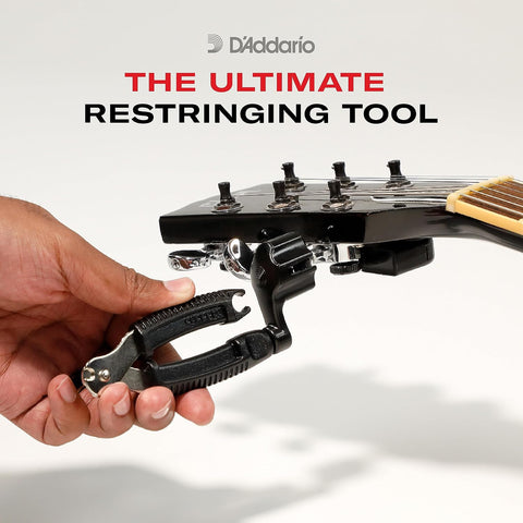 D'Addario Accessories Pro-Winder Guitar String Winder, Cutter, Bridge Pin Puller - All in One Guitar Tool - Black