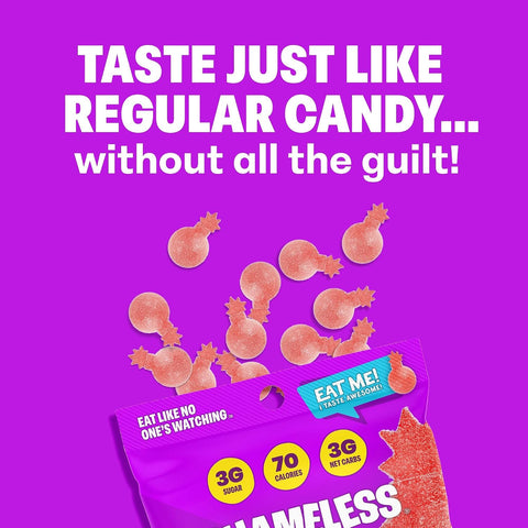 Shameless Snacks Sour Cherry Bomb Gummy Candy & Fruit Snacks - Keto