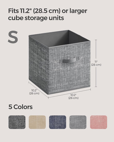 SONGMICS Storage Cubes, Set of 8, 11-Inch Foldable Closet Organizers