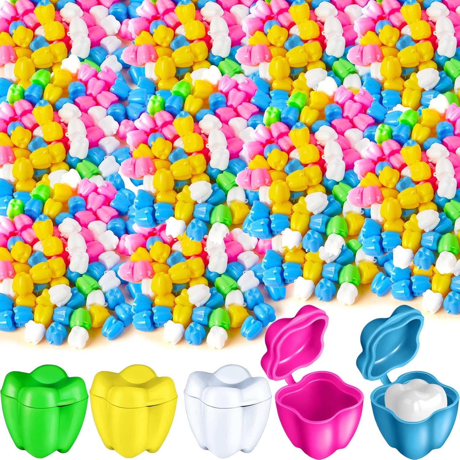 Taiyin 200 Pcs Tooth Saver Box for Kids, Plastic Holders Bulk